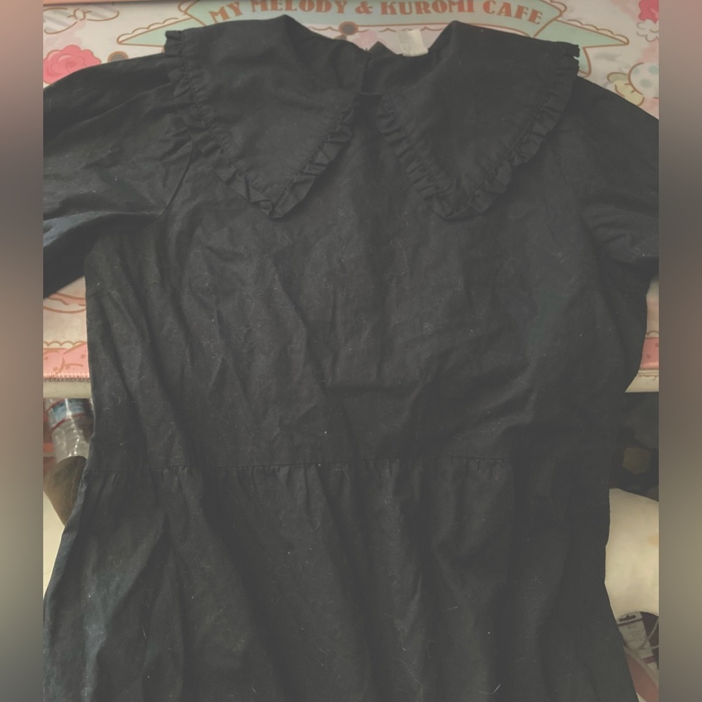 black ruffle goth dress